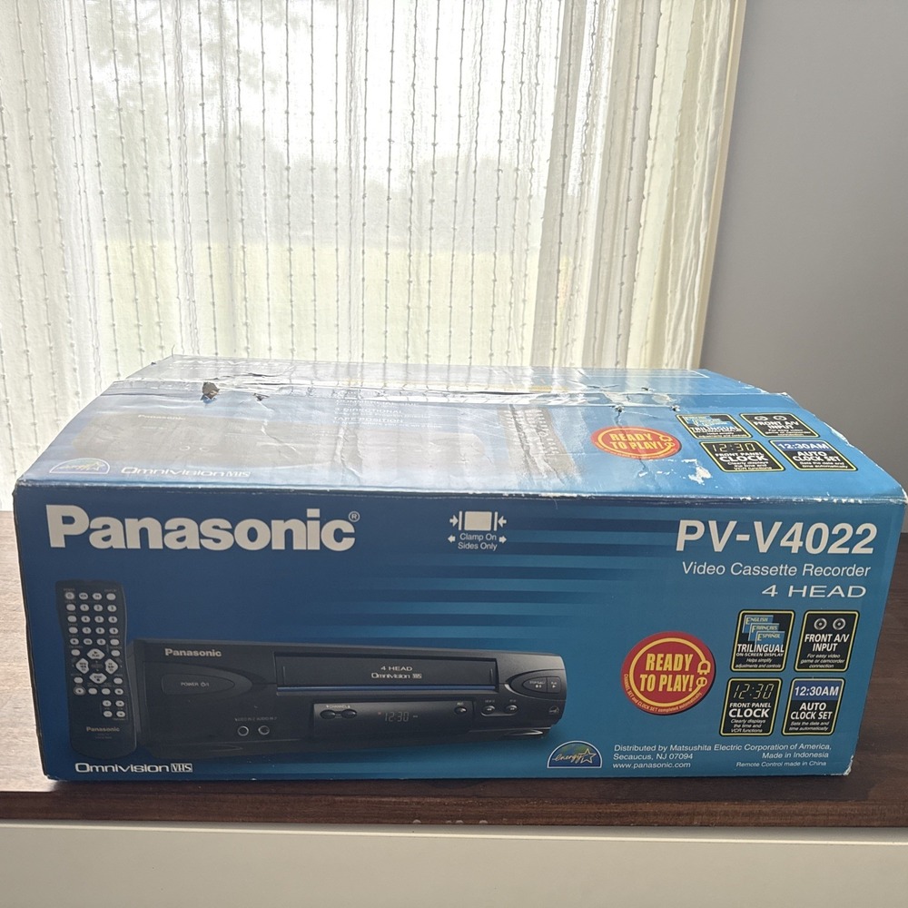 Panasonic PV-V4022 VHS VCR Player Video Cassette Recorder New In Open Box.